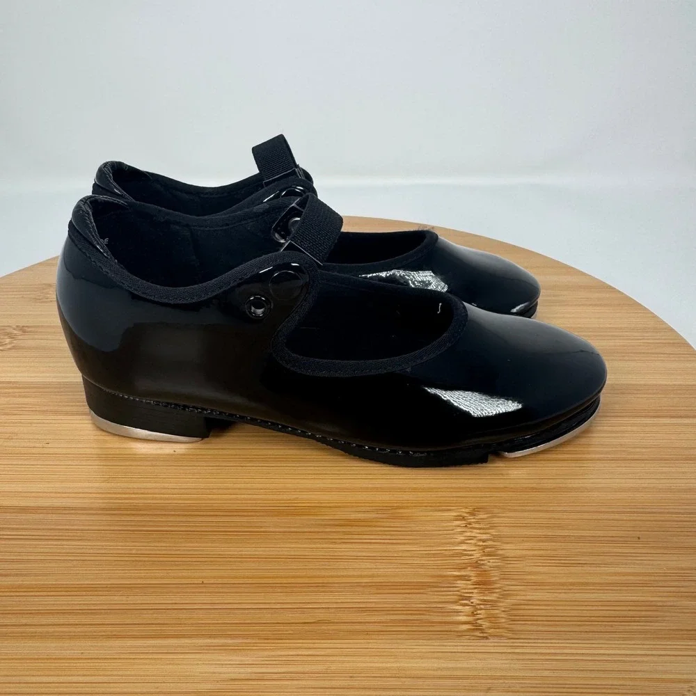 Capezio Black Patent Tap Shoes Kids Size 11 N‎ Toddler Mary Jane Strap